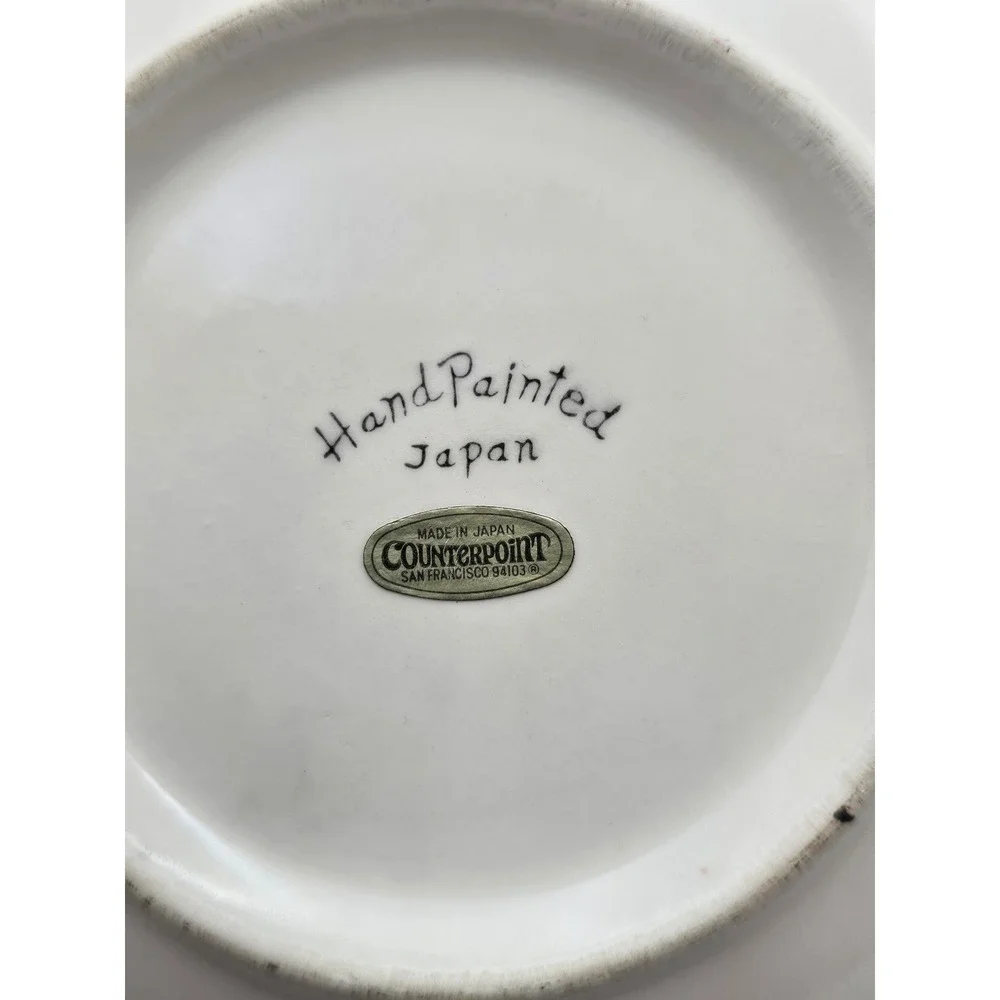 Counterpoint‎ syrup Pitcher drip Bowl Set japan Excellent Hand Painted Oranges,